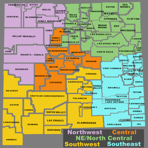 NM State Region Map